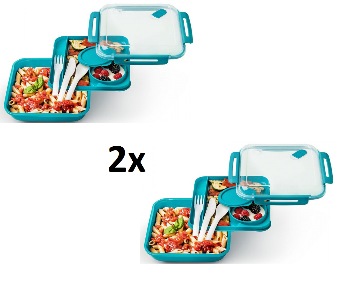 2x Rotho Lunch-Box Vesper-Dose Brotdose Picknick-Behälter Mittagessen BPA-frei