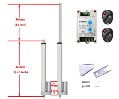 Set of 12V Linear Actuator Motor +Positive Inversion Controller +Mount Brackets