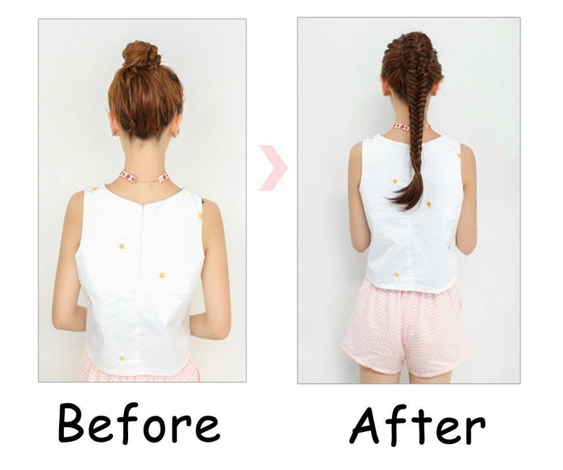 100% Real Thick Claw on One Piece Hair Extensions Ponytail Fishtail Pony Tail US