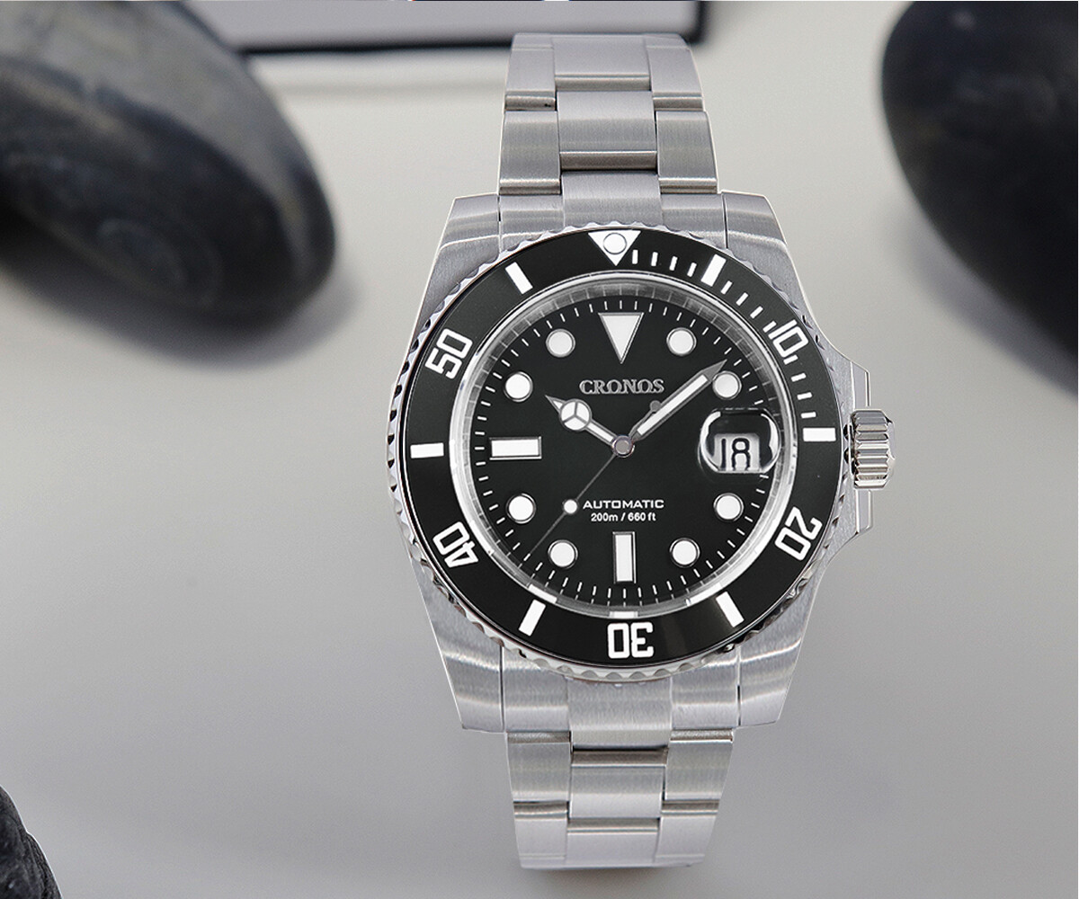 Pre-owned Cronos Pt5000 Luxury Water Goast Men Watch Automatic Stainless Steel Dress Watch