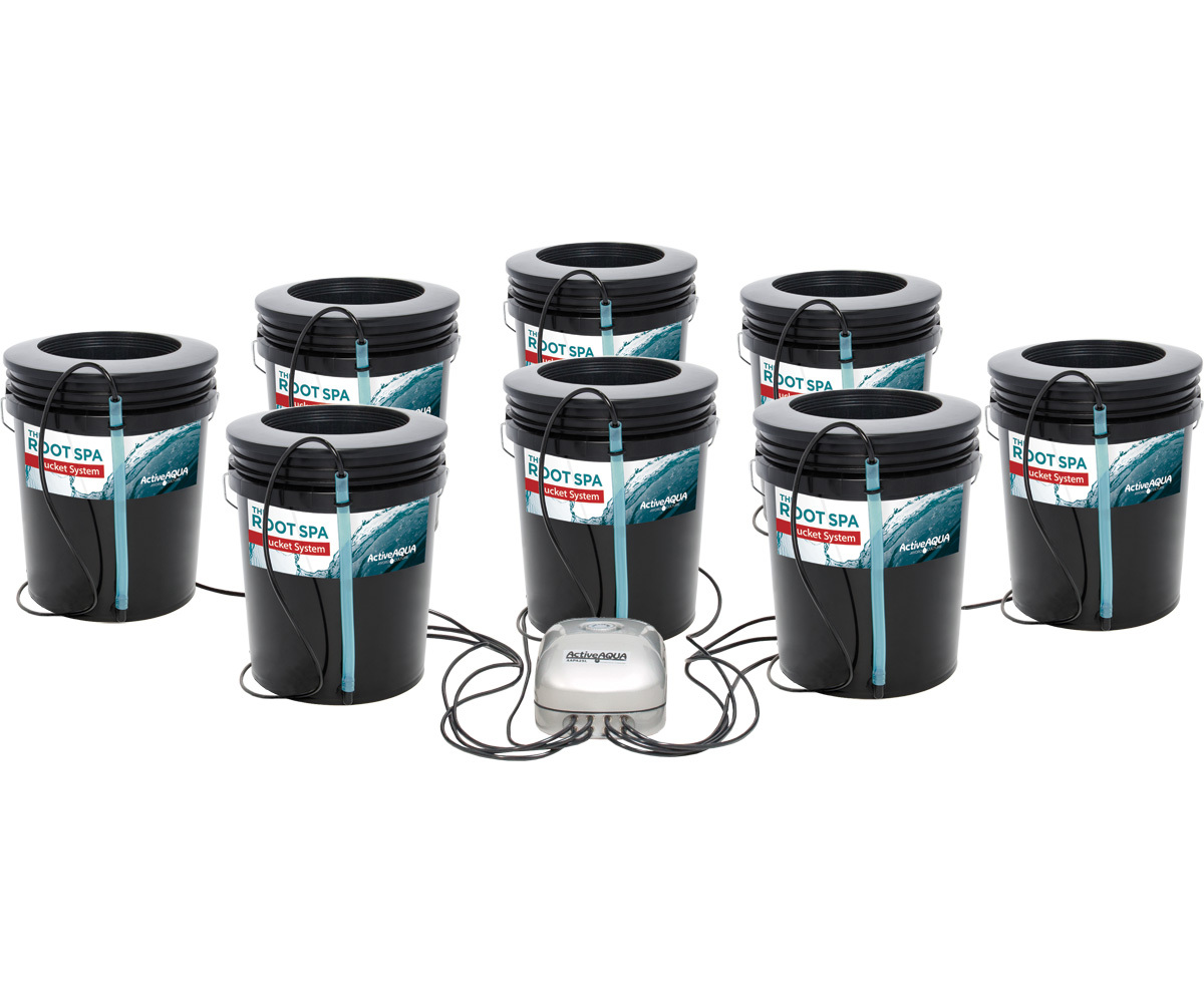 Active Aqua 8 SITE Root Spa 5 Gal Bucket System Hydroponics SAVE W BAY