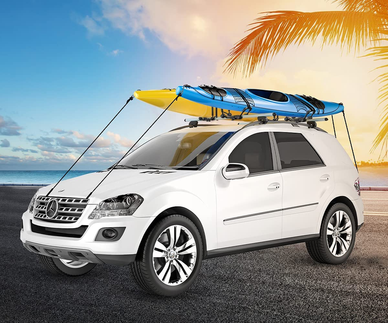 DRSPORTS Double Folding J-Bar Rack for Kayak Carrier Canoe Boat Paddle Board Sur