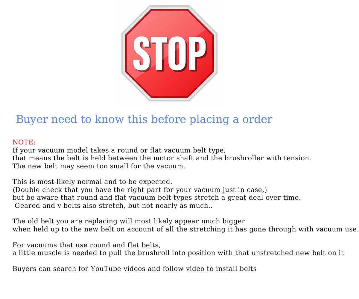 4PK for Kirby Vacuum Cleaner Belts G3 G4 G5 G6 Sentria Avalir Diamond Edition