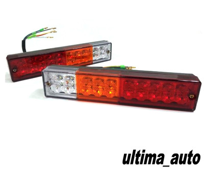 2X UNIVERSAL 4 FUNCTION LED REAR TAIL TRAILER CARAVAN LIGHTS LAMPS TRUCK LORRY