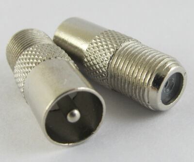 10pcs F Female to TV PAL Male Coaxial RF Adapter
