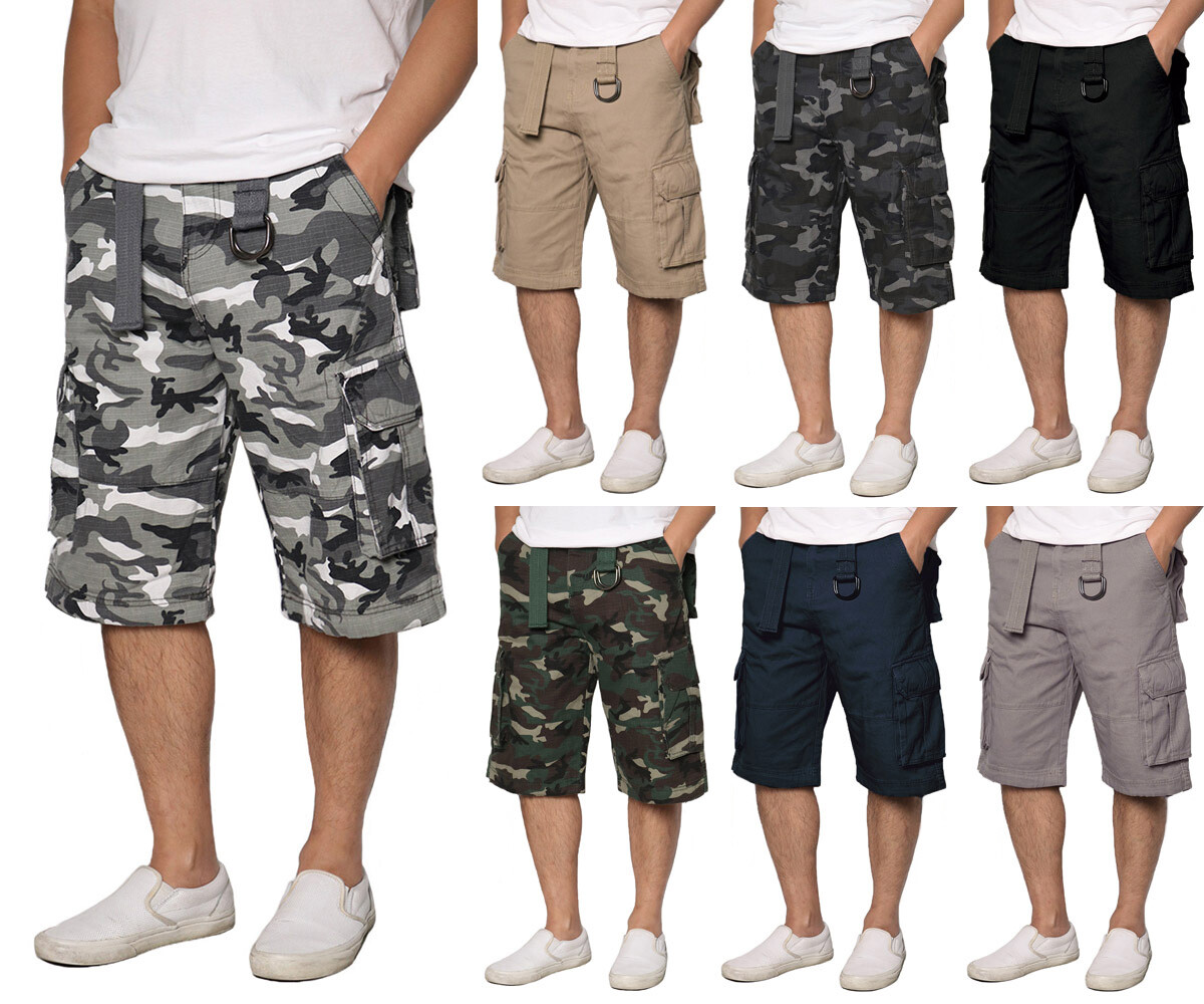カーゴパンツ WIDE CARGO SHORTS WHITE CAMO CANASOUR Outdoor Men's Twill Cargo Shorts (32, White
