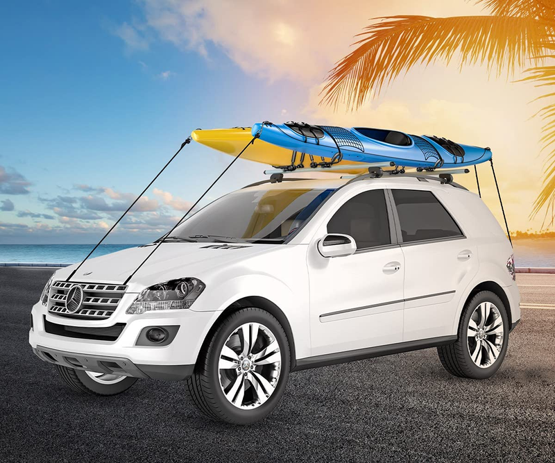 Two Pairs Universal Foldable J-Bar Kayak Rack Folding Car Roof Top Carrier for C