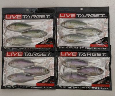 (4) Live Target Skip Shad 5 1/4'' Swimbait Fishing Lures Lot of 4 Packs