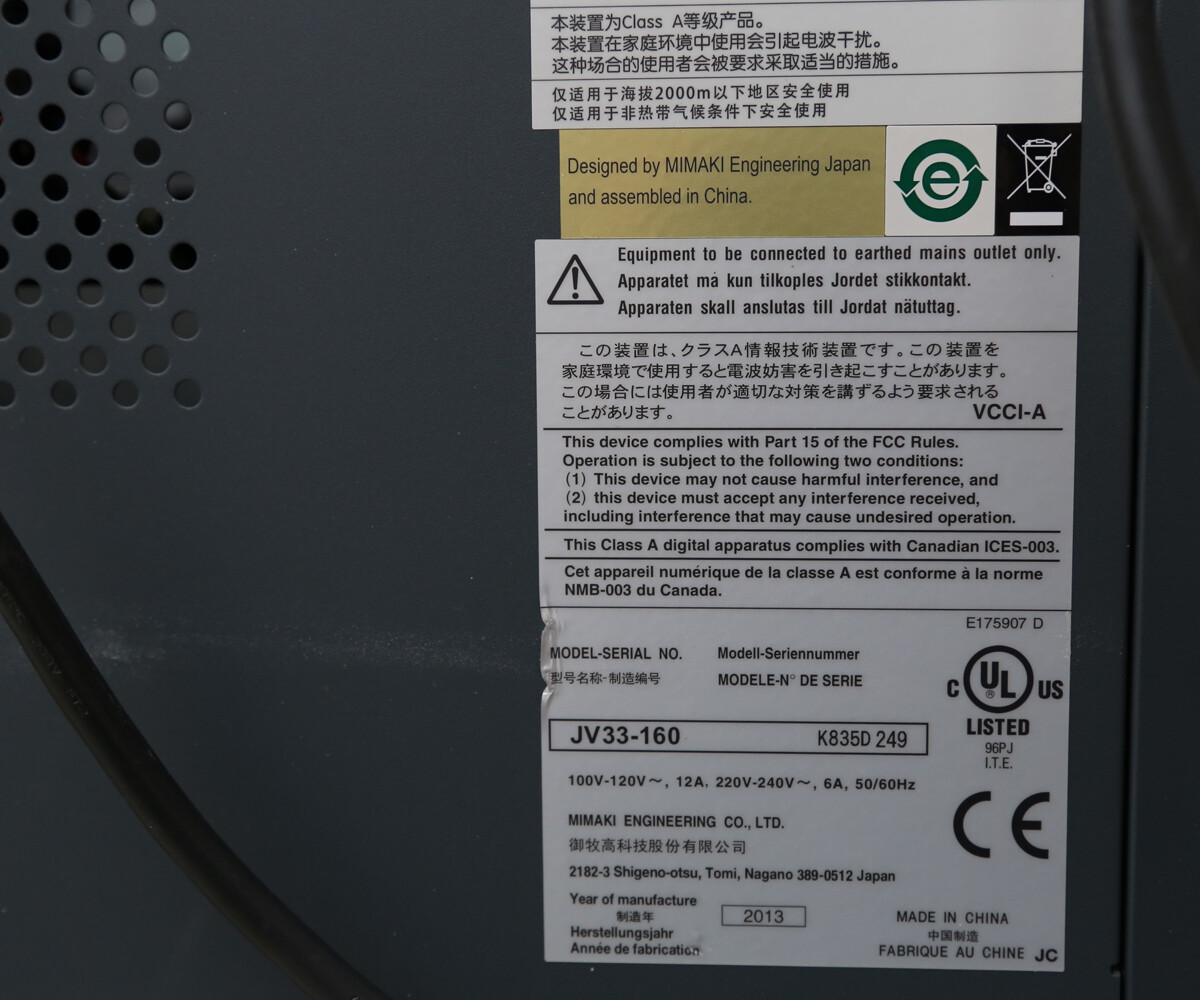 MIMAKI JV33-160 solvent printer SS21 mutoh roland seal graphtec summa gbc cutter