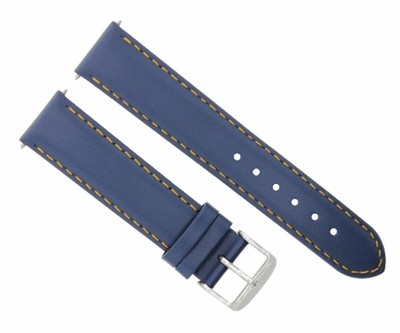 18MM SMOOTH LEATHER WATCH STRAP BAND FOR SEIKO 5 SKX DIVER WATCH ORANGE STITCH