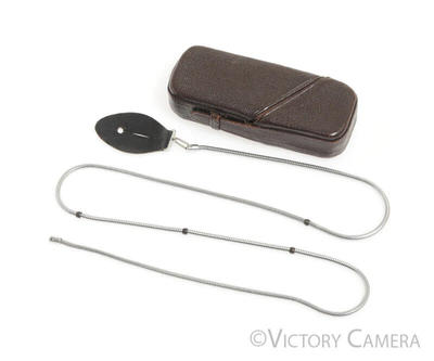 Minox Subminiature Spy Camera Brown Leather Case and Focusing Chain -Nice-