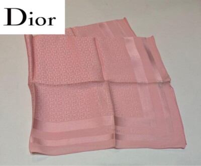 Christian Dior scarf 65cm 25 ″ square silk logo pink | eBay