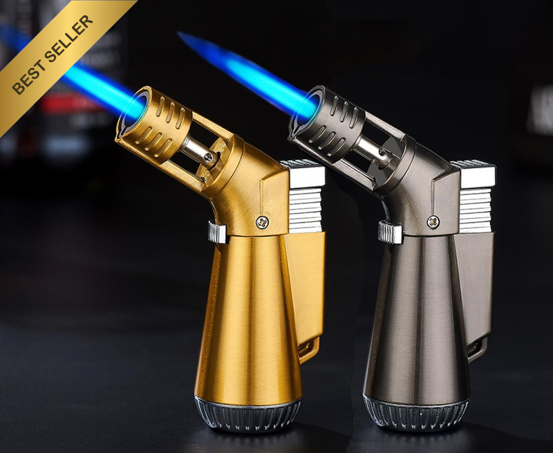 2 Pack Culinary Butane Torch Lighter, Big Jet Flame Refillable Portable Torch, A