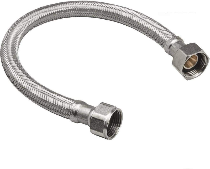 24-Inch Braided Flexible Stainless Steel Water Heater Connector Hose for Female