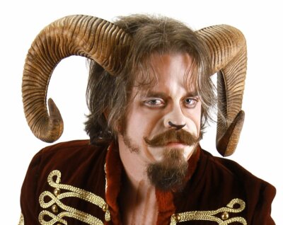 LARGE REALISTIC RAM HORNS Costume Satyr Goat Animal Greek Mythology Pan Faun NEW