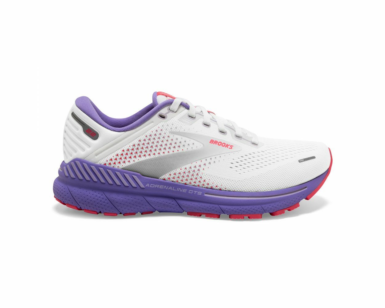 

Женские кроссовки BROOKS ADRENALINE GTS 22 White - Coral - Purple, Белый, BROOKS ADRENALINE GTS 22