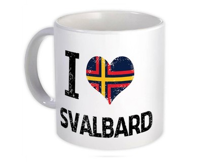 Gift Mug : I Love Svalbard Heart Flag Country Crest Expat