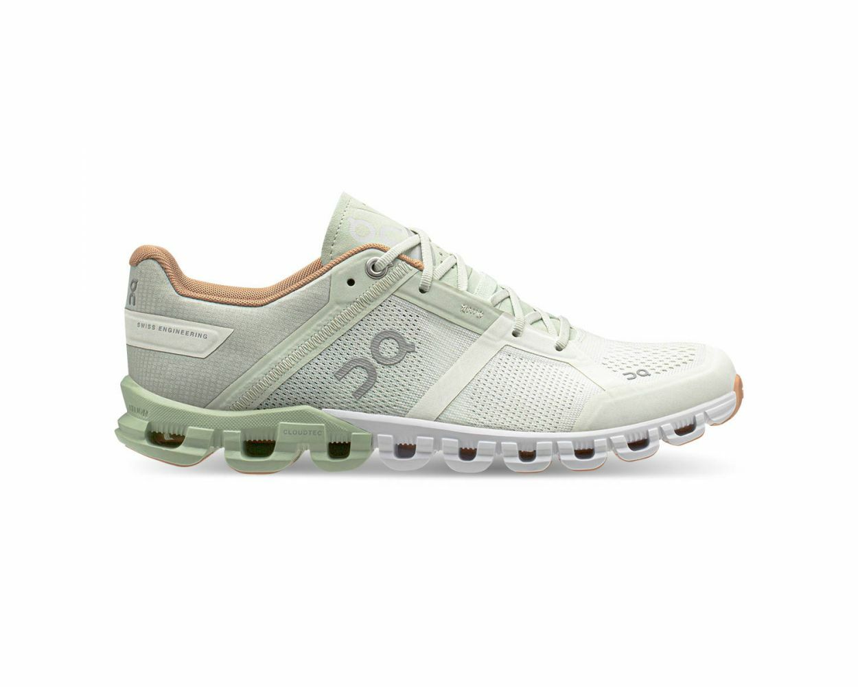 Pre-owned On Women's Cloudflow V2 Aloe White Running Shoes In Green