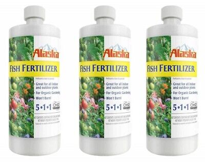 Alaska 100099247 Quart Fish Emulsion Liquid Organic Fertilizer - 3 Pack