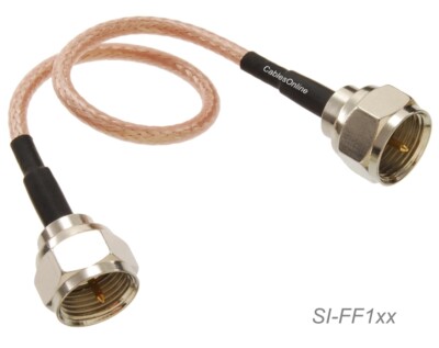 Slim Coax 75-ohm RG179 with F-Type Connectors TV, Satellite & Antenna Cable