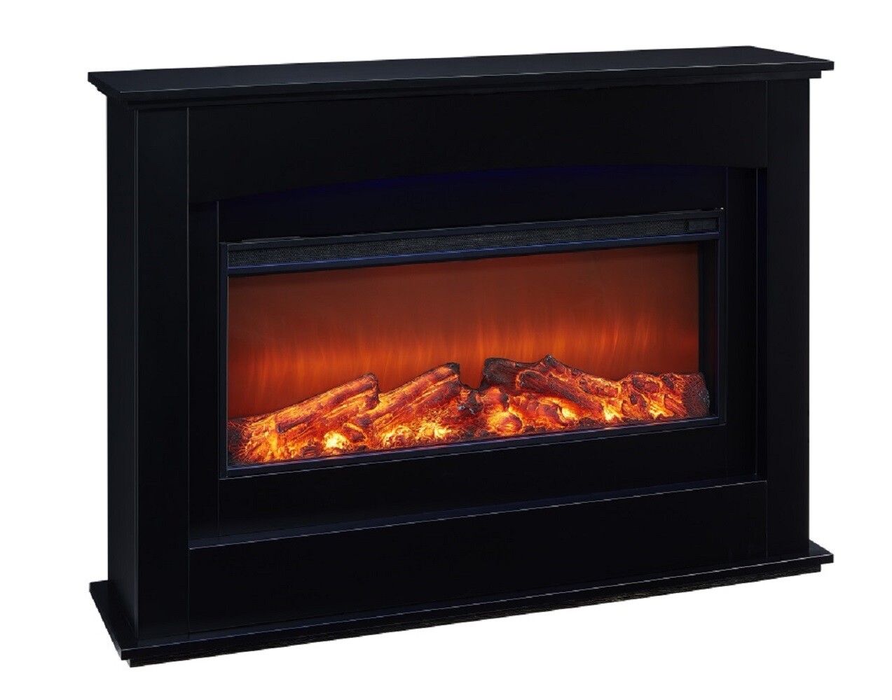 Black LED Electric Fireplace Log Burning Flame Effect ...