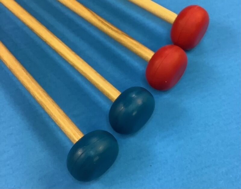 2 Pairs Rubber Mallets - Medium and Hard for Xylophone, Marimba - Clearance
