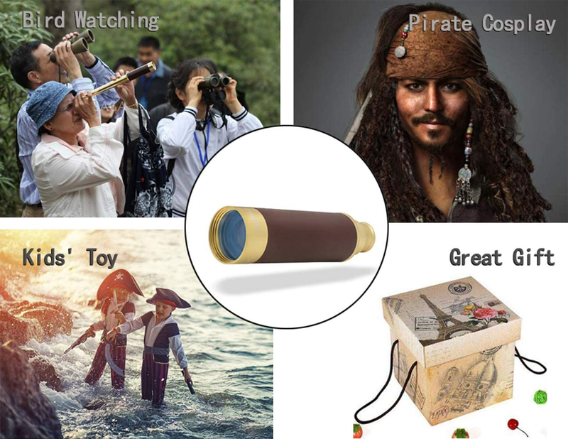 Retro Pirate Telescope Zoomable 25X30 Pocket Monocular Portable Collapsible Wate
