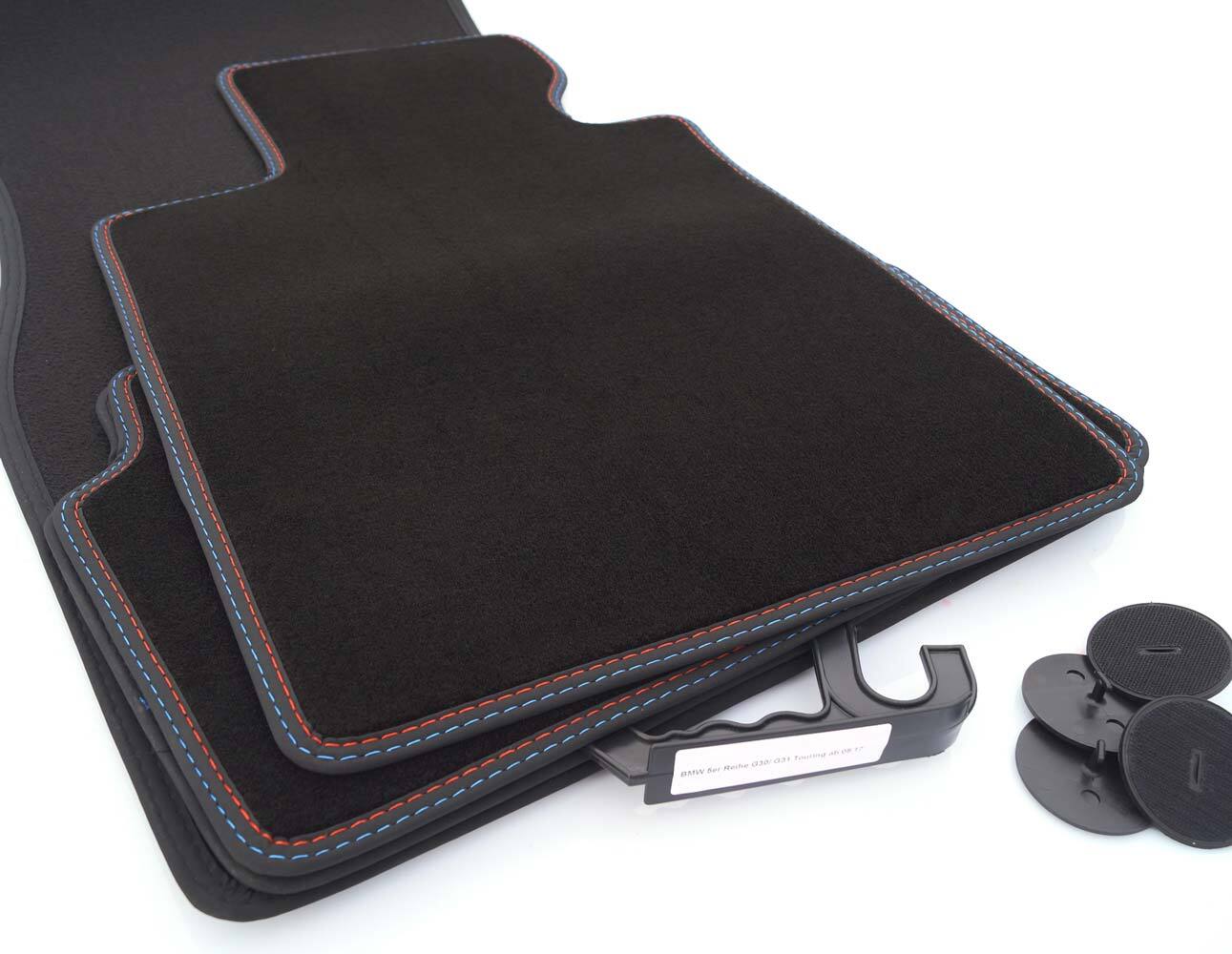 Fußmatten für BMW 5er G30 / Touring G31 / M5 F90 Velours Matten mit Doppelnaht Automatten Original Qualität 4-teilig Set