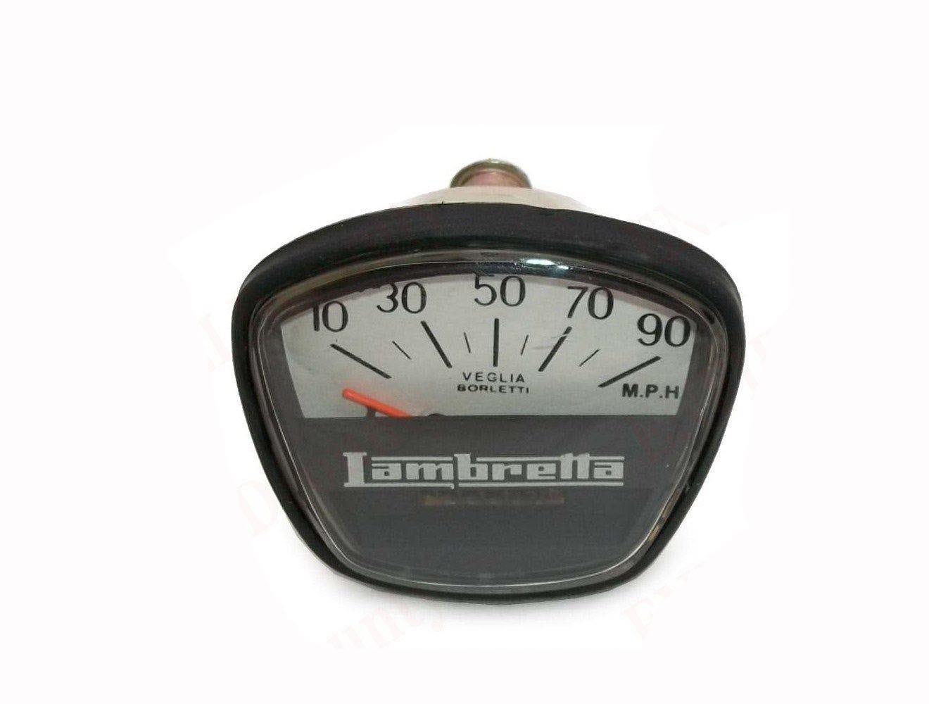 Lambretta GP Speedometer 90 Mph Black Faced Veglia Borletti Speedo  