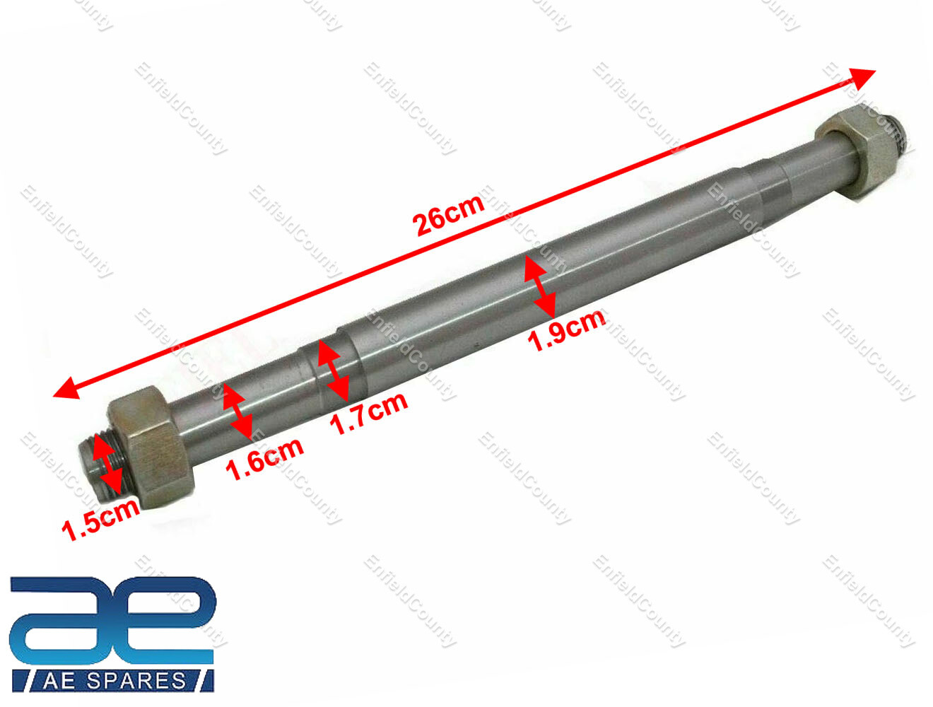 Fits Royal Enfield Bullet Early Model Rear Wheel Hub Spindle Axle Kit 