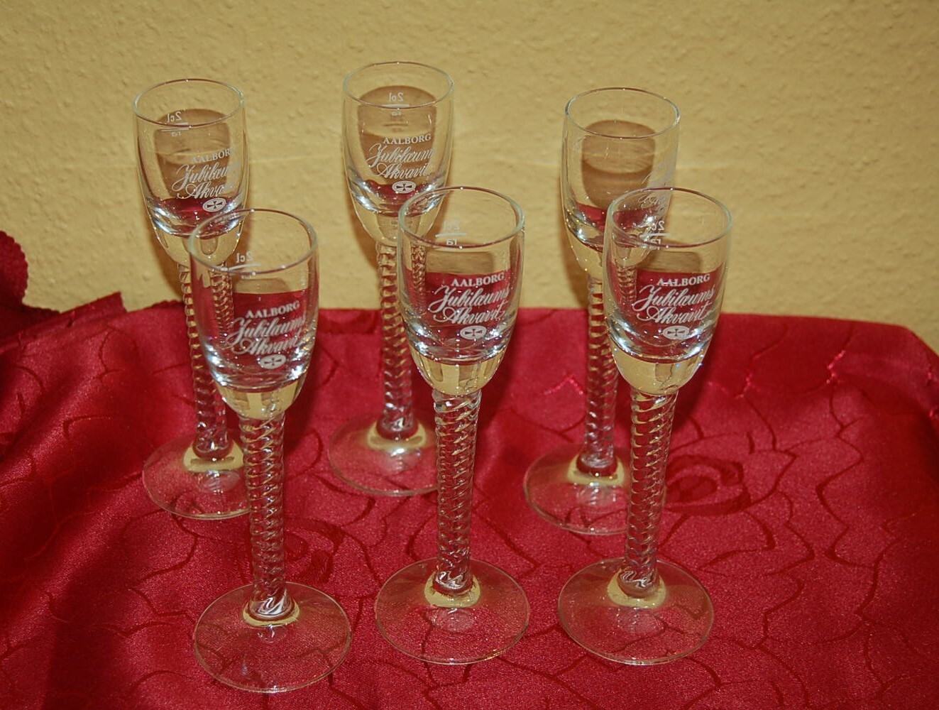 Aalborg Jubiläums Aquavit  Glas klar 2cl  6 Stück
