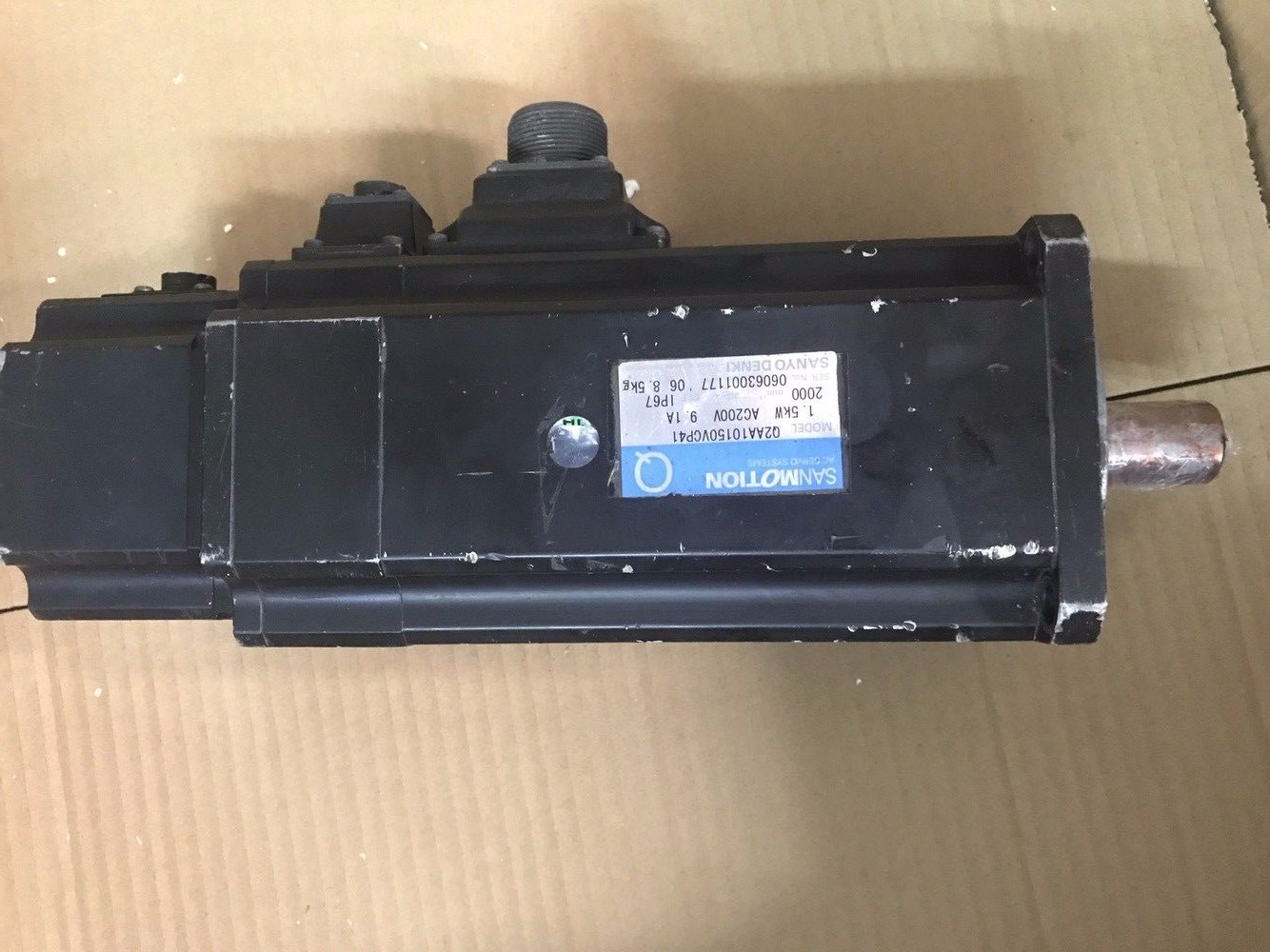 USED SANYO DENKI AC SERVO MOTOR Q2AA10150VCP41 FREE