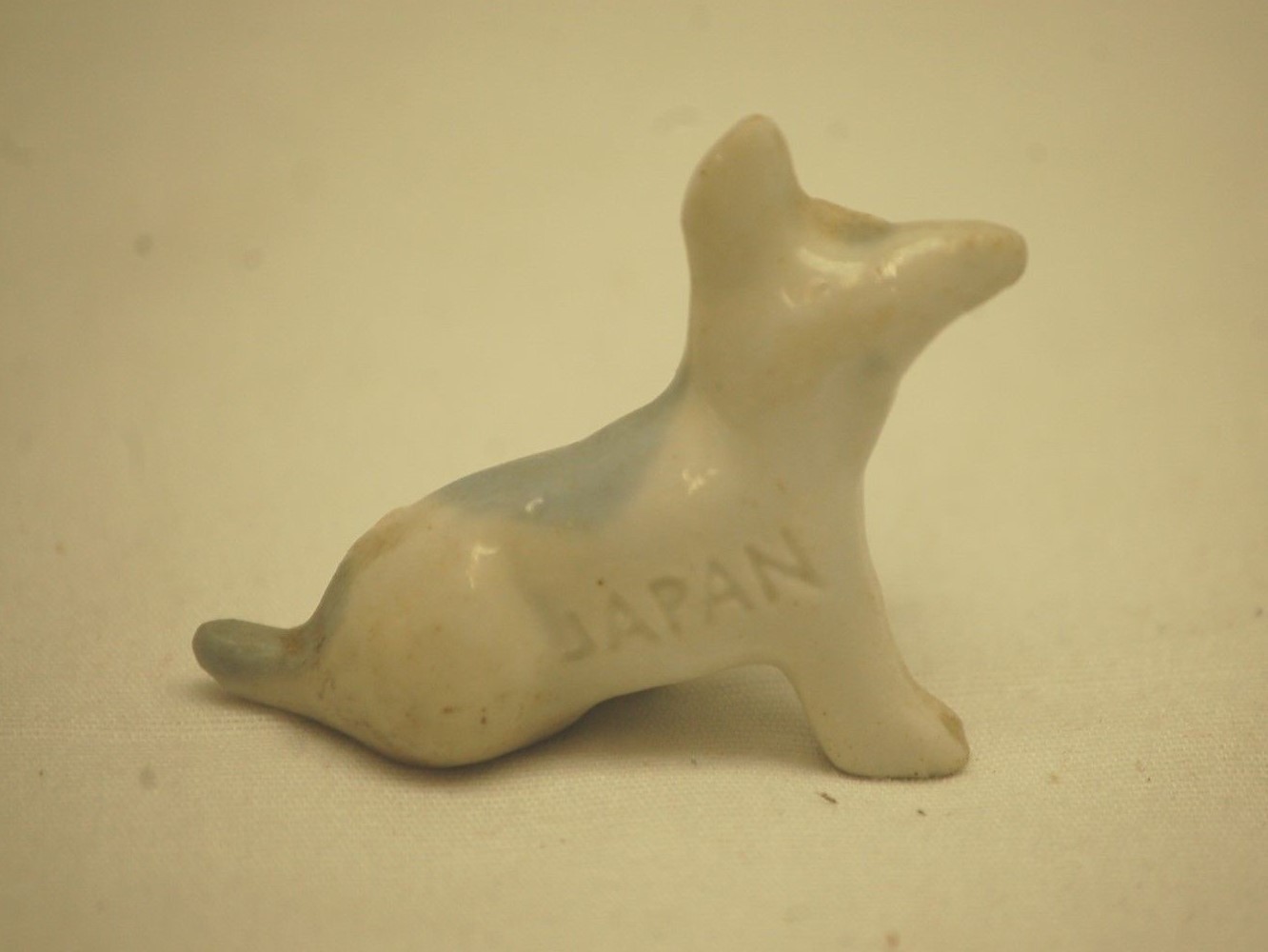 Old Vintage Terrier Dog Figurine Miniature Curio Cabinet Shadowbox Decor Japan