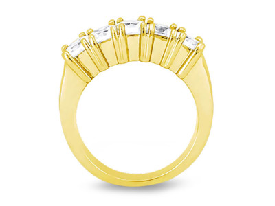 Pre-owned Jewelwesell Classic 0.65ct Diamond Wedding Band 10k Yellow Gold Princess Cut G-h I1 Prong In G - H