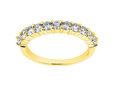 Pre-owned Jewelwesell 11stone 0.55ct Diamond Wedding Band Ring 10k Yellow Gold Round I Si2 Channel