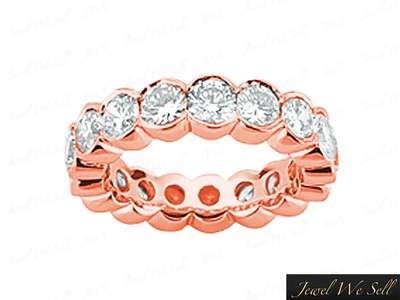 Pre-owned Jewelwesell 4.80ct Round Cut Diamond Half Bezel Eternity Band Wedding Ring 14k Gold G-h I1 In Gh