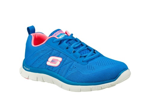 ladies blue skechers trainers