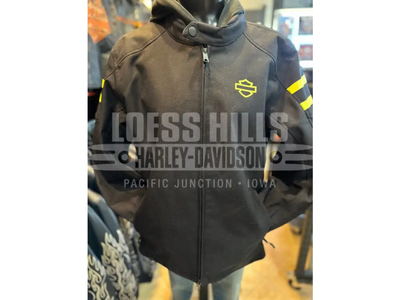 Pre-owned Harley Davidson Men's Ovation 3-in-1 Textile Riding Jacket- Black Beauty & Wild Lime