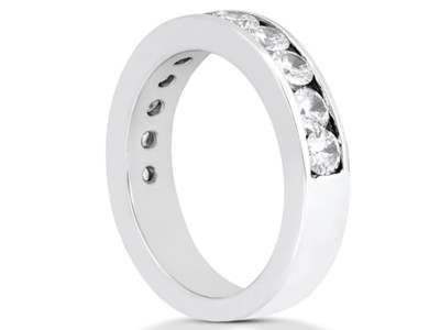 Pre-owned Jewelwesell 11stone 0.33ct Diamond Wedding Band Ring 10k White Gold Round Jk I1-i2 Channel