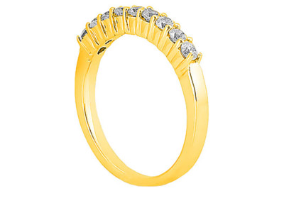 Pre-owned Jewelwesell 11stone 0.55ct Diamond Wedding Band Ring 10k Yellow Gold Round I Si2 Channel