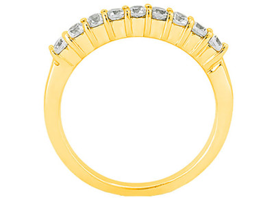 Pre-owned Jewelwesell 11stone 0.55ct Diamond Wedding Band Ring 10k Yellow Gold Round I Si2 Channel