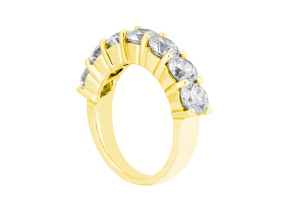 Pre-owned Jewelwesell 0.25ct Diamond Wedding Ring 10k Yellow Gold Round Brilliant Cut I Si2 Channel