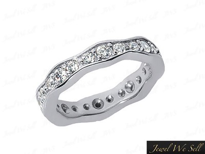 Pre-owned Jewelwesell 1.20ct Round Brilliant Diamond Wave Eternity Eternity Band Ring 14k Gold I Si2