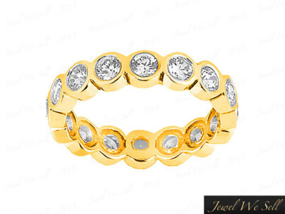 Pre-owned Jewelwesell 1.70ct Round Brilliant Cut Diamond Bezel Set Eternity Band Ring 10k Gold G-h I1 In Gh