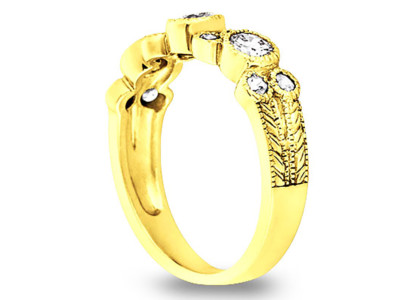 Pre-owned Jewelwesell Genuine 0.65ct Diamond Wedding Band Ring 18k Yellow Gold Round I Si2 Bezel Set