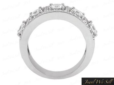 Pre-owned Jewewesell 1.25ct 10k White Gold Round Princess Diamond Wedding Band Ring Anniversary I Si2