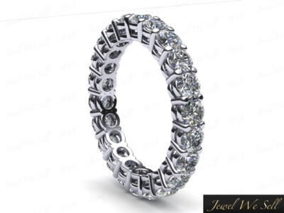 Pre-owned Jewelwesell Natural 2ct Round Diamond Eternity Band Ring Open Gallery 10k White Gold