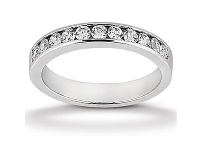 Pre-owned Jewelwesell 11stone 0.33ct Diamond Wedding Band Ring 10k White Gold Round Jk I1-i2 Channel