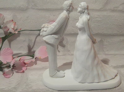 Hochzeitstortenfigur Hochzeit Figur Deko Figur für d Hochzeitstorte  weiß 1  Neu