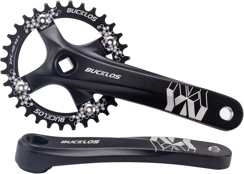 【US Stock】 104 BCD Mountain Bike Single Speed Crankset, 170Mm MTB Square Taper C